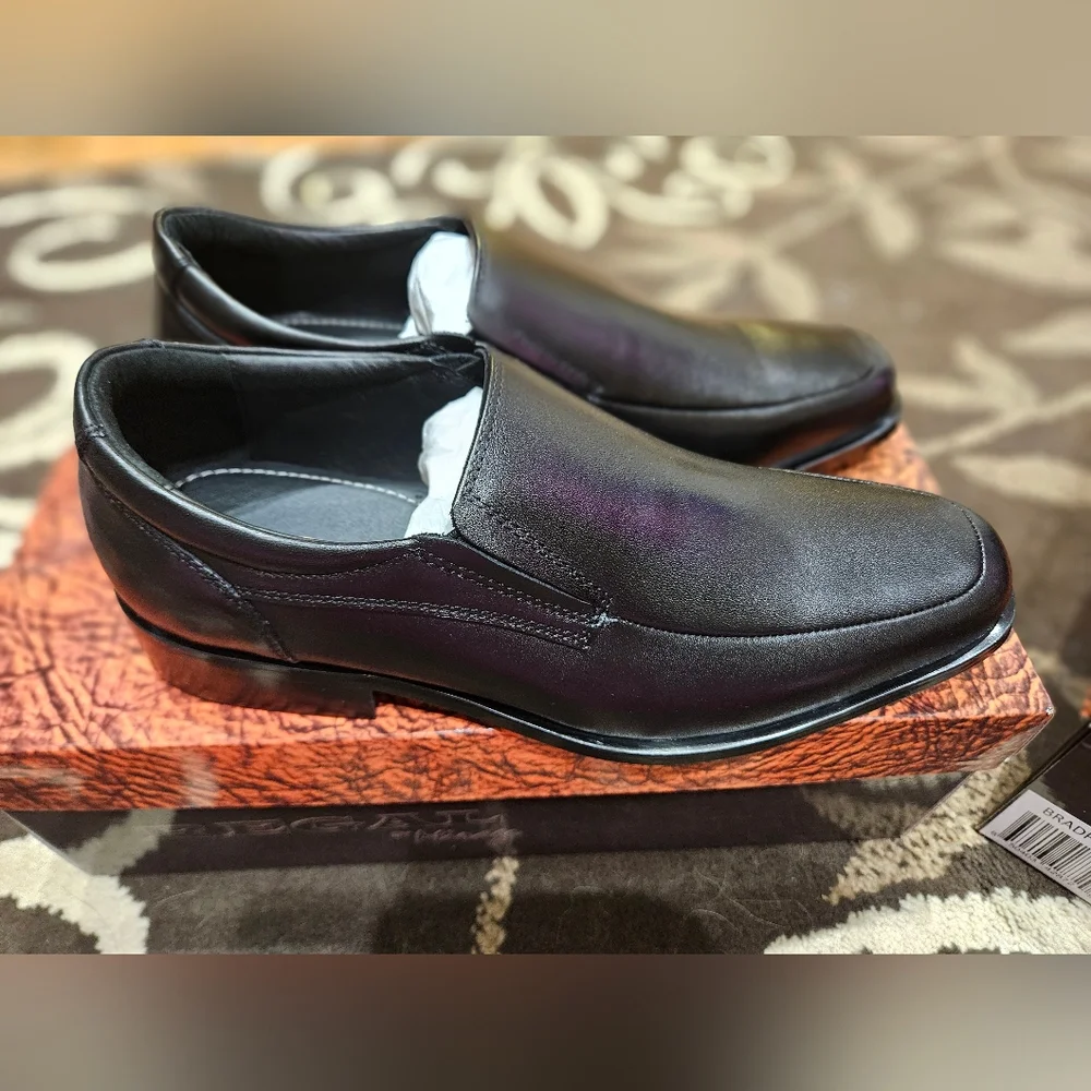 Black Men's Regal By Mirage Bradford Slip-On Leather Dress Shoes, Size 8, New